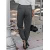 imageEVALESS Womens 2025 Summer Casual Pants Drawstring Elastic High Waisted Work Trousers Joggers Trendy Harem Pants with PocketsB Gray01
