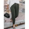 imageEVALESS Womens 2025 Summer Casual Pants Drawstring Elastic High Waisted Work Trousers Joggers Trendy Harem Pants with PocketsB Green