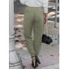 imageEVALESS Womens 2025 Summer Casual Pants Drawstring Elastic High Waisted Work Trousers Joggers Trendy Harem Pants with PocketsB Green01