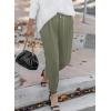 imageEVALESS Womens 2025 Summer Casual Pants Drawstring Elastic High Waisted Work Trousers Joggers Trendy Harem Pants with PocketsB Green01