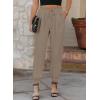 imageEVALESS Womens 2025 Summer Casual Pants Drawstring Elastic High Waisted Work Trousers Joggers Trendy Harem Pants with PocketsB Khaki