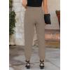 imageEVALESS Womens 2025 Summer Casual Pants Drawstring Elastic High Waisted Work Trousers Joggers Trendy Harem Pants with PocketsB Khaki