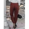 imageEVALESS Womens 2025 Summer Casual Pants Drawstring Elastic High Waisted Work Trousers Joggers Trendy Harem Pants with PocketsB Red