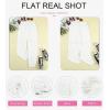 imageEVALESS Womens 2025 Summer Casual Pants Drawstring Elastic High Waisted Work Trousers Joggers Trendy Harem Pants with PocketsB White