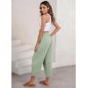 imageEVALESS Womens Summer High Waisted Baggy Pants Casual Ankle Length Trouser Slacks with PocketsClearly Aqua