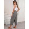 imageEVALESS Womens Summer High Waisted Baggy Pants Casual Ankle Length Trouser Slacks with PocketsDark Grey