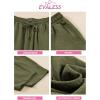imageEVALESS Womens Summer High Waisted Baggy Pants Casual Ankle Length Trouser Slacks with PocketsJungle Green