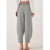 imageEVALESS Womens Summer High Waisted Baggy Pants Casual Ankle Length Trouser Slacks with PocketsMedium Grey