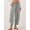 imageEVALESS Womens Summer High Waisted Baggy Pants Casual Ankle Length Trouser Slacks with PocketsMedium Grey