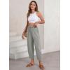 imageEVALESS Womens Summer High Waisted Baggy Pants Casual Ankle Length Trouser Slacks with PocketsMedium Grey