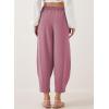 imageEVALESS Womens Summer High Waisted Baggy Pants Casual Ankle Length Trouser Slacks with PocketsRose Pink