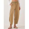 imageEVALESS Womens Summer High Waisted Baggy Pants Casual Ankle Length Trouser Slacks with PocketsSmoke Gray