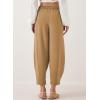 imageEVALESS Womens Summer High Waisted Baggy Pants Casual Ankle Length Trouser Slacks with PocketsSmoke Gray