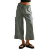 imageEVALESS Women Palazzo Pants Summer Casual Wide Leg High Waist Lounge Flowy Beach Striped Trousers Travel Vacation OutfitsVineyard Green