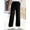 imageEVALESS Wide Leg Pants for Women Drawstring Elastic Waist Stripe Ribbed Sweatpants with PocketsBlack