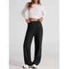 imageEVALESS Womens Spring 2025 Dress Pants High Waist Straight Leg Pants Button Down Bottoms Work Pants Trousers with Pockets1 Black