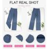 imageEVALESS Womens Spring 2025 Dress Pants High Waist Straight Leg Pants Button Down Bottoms Work Pants Trousers with PocketsAshleigh Blue