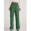 imageEVALESS Womens Spring 2025 Dress Pants High Waist Straight Leg Pants Button Down Bottoms Work Pants Trousers with PocketsBlackish Green