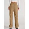 imageEVALESS Womens Spring 2025 Dress Pants High Waist Straight Leg Pants Button Down Bottoms Work Pants Trousers with PocketsC Khaki