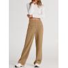imageEVALESS Womens Spring 2025 Dress Pants High Waist Straight Leg Pants Button Down Bottoms Work Pants Trousers with PocketsC Khaki