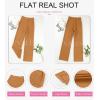 imageEVALESS Womens Spring 2025 Dress Pants High Waist Straight Leg Pants Button Down Bottoms Work Pants Trousers with PocketsC Khaki
