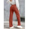 imageEVALESS Womens Spring 2025 Dress Pants High Waist Straight Leg Pants Button Down Bottoms Work Pants Trousers with PocketsC Orange