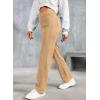 imageEVALESS Womens Spring 2025 Dress Pants High Waist Straight Leg Pants Button Down Bottoms Work Pants Trousers with PocketsPale Khaki