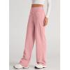 imageEVALESS Womens Spring 2025 Dress Pants High Waist Straight Leg Pants Button Down Bottoms Work Pants Trousers with PocketsPeach Blossom