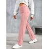 imageEVALESS Womens Spring 2025 Dress Pants High Waist Straight Leg Pants Button Down Bottoms Work Pants Trousers with PocketsRose Tan