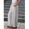 imageEVALESS Womens Wide Leg Baggy Pants Elastic High Waisted Casual Harem Pants Trousers with PocketsGrey