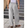 imageEVALESS Womens Wide Leg Baggy Pants Elastic High Waisted Casual Harem Pants Trousers with PocketsGrey