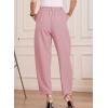 imageEVALESS Womens Wide Leg Barrel Pants Elastic High Waisted Side Pocket Palazzo Trousers Business Work Casual PantsLight Pink