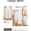 imageEVALESS Womens Wide Leg Barrel Pants Elastic High Waisted Side Pocket Palazzo Trousers Business Work Casual PantsWhite