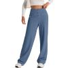 imageEVALESS Womens Spring 2025 Dress Pants High Waist Straight Leg Pants Button Down Bottoms Work Pants Trousers with PocketsAshleigh Blue