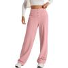 imageEVALESS Womens Spring 2025 Dress Pants High Waist Straight Leg Pants Button Down Bottoms Work Pants Trousers with PocketsRose Tan