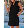 imageEVALESS Summer Spring Dresses for Women 2025 Golf Tennis Dresses V Neck Dress Sleeveless Workout A Line Dresses Mini DressesBlack