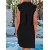 imageEVALESS Summer Spring Dresses for Women 2025 Golf Tennis Dresses V Neck Dress Sleeveless Workout A Line Dresses Mini DressesBlack