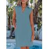 imageEVALESS Summer Spring Dresses for Women 2025 Golf Tennis Dresses V Neck Dress Sleeveless Workout A Line Dresses Mini DressesBlue