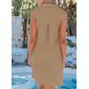 imageEVALESS Summer Spring Dresses for Women 2025 Golf Tennis Dresses V Neck Dress Sleeveless Workout A Line Dresses Mini DressesKhaki