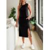 imageEVALESS WomenS 2 Piece Outfits Dressy Casual 2025 Summer Tank Top and Midi Skirt Matching SetsBlack