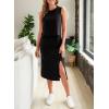 imageEVALESS WomenS 2 Piece Outfits Dressy Casual 2025 Summer Tank Top and Midi Skirt Matching SetsBlack