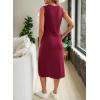 imageEVALESS WomenS 2 Piece Outfits Dressy Casual 2025 Summer Tank Top and Midi Skirt Matching SetsBurgundy