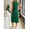 imageEVALESS WomenS 2 Piece Outfits Dressy Casual 2025 Summer Tank Top and Midi Skirt Matching SetsDark Green