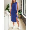 imageEVALESS WomenS 2 Piece Outfits Dressy Casual 2025 Summer Tank Top and Midi Skirt Matching SetsRoyal Blue