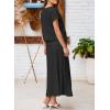 imageEVALESS Womens 2 Piece Sets Skirt Outfits Casual Short Sleeve Knit Tops Matching ALine Midi Skirts Dresses Lounge SetBlack
