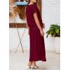 imageEVALESS Womens 2 Piece Sets Skirt Outfits Casual Short Sleeve Knit Tops Matching ALine Midi Skirts Dresses Lounge SetBurgundy
