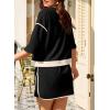 imageEVALESS Womens 2 Piece Sets Summer Casual Short Sleeve Tops Matching Drawstring Mini Skirt Going Out Lounge OutfitsBlack