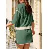 imageEVALESS Womens 2 Piece Sets Summer Casual Short Sleeve Tops Matching Drawstring Mini Skirt Going Out Lounge OutfitsGreen