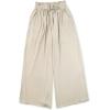 imageEVALESS Womens Casual Wide Leg Pants Flowy Elastic Drawstring Waist Palazzo Pants with PocketsBeige