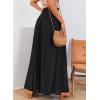 imageEVALESS Womens Casual Wide Leg Pants Flowy Elastic Drawstring Waist Palazzo Pants with PocketsBlack